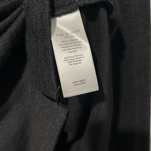 RAG & BONE WOMEN'S BLACK LONG SLEEVE V-NECK TOP TEE Sz XS - Picture 5 of 5
